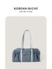 2024 Nuevo Bolso de Hombro de Tela de Nylon Plateada de Nicho Dongdaemun Coreano para Mujer, Ligero, Versátil, Gran Capacidad, Bolso para Viajes Diarios