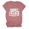 Desculpe o Atraso A dele Amazon Ebay Estação Independente Camiseta Feminina Simples e Confortável com Gola Redonda e Manga Curta