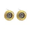 Pendientes de flor de rosa bicolor estilo retro francés europeo y americano de diseño original, pendientes florales de nicho de lujo ligero para mujer