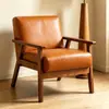 Cadeira Hank, sofá individual de madeira maciça, conjunto de mesa de chá e cadeiras de hotel, cadeira estilo vintage, móveis para café e pousada, cadeira de sofá para lazer e relaxamento