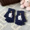 Ciclismo de Invierno Transfronterizo A Prueba de Frío y Cálido con Parte Superior Plegable de Felpa Estilo Japonés para Estudiantes Femeninas Guantes de Algodón sin Dedos Halloween Luminosos Invierno
