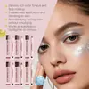 Zephoco Serie de Palitos de Sombra de Ojos en Crema Brillantes Multicolores Cristalino Brillo Crema Impermeable Larga Duración Palito para Sombra de Ojos