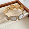 Pulsera con Estampado de Leopardo Degradado Color Café de Acrílico Transfronteriza Europea y Americana, Lujo Ligero, Sensación de Alta Gama, Joyería de Moda Personalizada de Moda