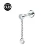 Nuevo pendiente de labio con colgante marquise de aleación de titanio F136, pendiente para la oreja alta, joyería de piercing punk estilo INS, pendiente Snug
