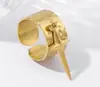 Anillo de Moda Transfronterizo Europeo y Americano para Pareja Anillo de Acero Inoxidable 18K Diseño Suelto Anillo Versátil para Mujer Joyería Regalo