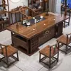 Mesa de té y sillas de madera maciza para balcón estilo chino nuevo para apartamento pequeño hogar mesa de té Zen oficina mesa de té Gongfu set para hervir agua