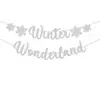 Decoração de festa de aniversário de Natal nova transfronteiriça banner de bandeirinhas floco de neve bandeirinhas flutuantes flor flutuante decoração de festa de boas-vindas para bebê