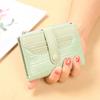 2025 Nueva Cartera para Mujer Estilo Coreano Retro Patrón de Cocodrilo Corta Casual Temperamento Ranuras Múltiples para Tarjetas Portatarjetas Portamonedas
