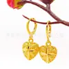 Brincos de Coração Dourado com Areia, Novo Estilo Tiktok, Desbotamento Lento, para Mulheres, Brincos Pendentes Dourados com Areia da Moda, Joias para Atacado