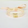 Traje de Cinta de Color de 3 Capas Pulsera de Lentejuelas Medias Transparentes Pulsera de Lazo para Dama Pulsera Linda de Manguera de Silicona