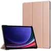 Aplicável ao tablet Samsung S9 Plus X810 12.4 capa de couro capa protetora com suporte de três dobras e rodízio