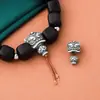 Plata de Ley S925 Cabeza de León Danza del León Cabeza de Buda de Tres Vías Tamaño Pequeño Semilla Budista Semilla de Ciprés Accesorio Colgante