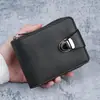 Cartera de Hombre de Nuevo Estilo Transfronteriza, Estilo Corto, Cremallera con Candado Retro, Portatarjetas con Múltiples Ranuras, Cartera de Cuero Casual de Gran Capacidad al por Mayor