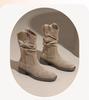 Botas holgadas para mujer 2025 Otoño/Invierno Nuevas Botas estilo vaquero occidental Martin Botas elásticas ajustadas a media pantorrilla