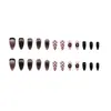 Dulces y Frescos Lunares Negros y Rosas Estilo Lujo Ligero Pegatinas de Uñas Removibles Venta al por Mayor 30 Piezas