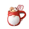 Caneca do Papai Noel, Xícara de Cerâmica, Copo de Leite, Xícara de Café, Presente, Alto Valor Estético, Em relevo, Pintado à Mão, Copo de Água Doméstico