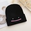Nuevo Gorro de Punto Trendy Estilo Coreano con Cara Sonriente de Dibujo Animado, Gorro de Lana Cálido y Cortavientos para Otoño e Invierno, Gorro de Punto Unisex