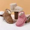 Zapatos de caminar forrados de polar para niña para otoño e invierno, zapatos de bebé estilo princesa, botines de suela blanda, nuevas botas de nieve 2025