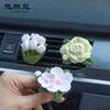 Adornos de yeso para aromaterapia con forma de flor de viento para coche, piedra de ampliación, perfume, clip para salida de aire.