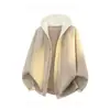 Cárdigan de Punto con Capucha de Bloques de Color de Alta Gama para Hombre Otoño 2026 Nuevo Retro de Peso Pesado Casual Silueta Oversize Ropa Exterior