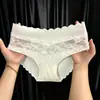Mujer Joven Sexy Estampado de Leopardo Alto Valor Hielo Seda Encaje Calzones Mujer 2026 Nuevo Estilo Tanga Entrepierna Anti-pellizco Sin Costuras