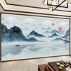 Tela de Pared Pintura de Paisaje con Tinta Estilo Chino Nuevo 3D Tela de Pared de Fondo para TV Sala de Estar Mural de Pared para Sofá Estudio Papel Tapiz Atmosférico