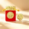2027 Año de la Oveja Dibujo Animado Zodiaco Lámina de Oro Moneda Conmemorativa de la Suerte Fortuna Riqueza Longevidad Moneda de Oro Atrae Riqueza Regalo de Año Nuevo