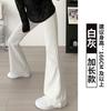Pantalones de campana blancos estilo americano altos y alargados para mujer, pantalones para scooter de otoño e invierno, pantalones deportivos, pantalones de chándal para yoga, pantalones casuales