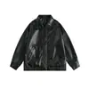 Chaqueta de Cuero PU Estilo Retro Americano para Hombre Estilo Primavera y Otoño Chaqueta de Cuero para Hombre Estilo de Hombre
