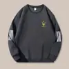 Moletom Masculino Primavera e Outono Tamanho Grande Versátil Solto Casual Tendência Camiseta Gola Redonda Pulôver Espesso Bonito Camisa Básica