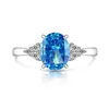 Tiktok y Xiaohongshu Más Vendidos Anillo de Huevo de Paloma Cortado Flor de Hielo de Piedra Preciosa de Colores Moda Lujo Ligero Diamante de Alto Carbono Joyería Dropshipping