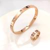 Pulsera Kajia Mismo Estilo Diez Diamantes Oro Rosa Acero de Titanio para Mujer, No se Desvanece, Pulsera de Gama Alta, Anillo Seis Diamantes de Nicho al por Mayor