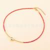 Collar de cuentas de cristal hecho a mano con cadena de clavícula y cuentas de oro en forma de corazón de cobre con diseño de nicho de temperamento simple