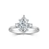 Anillo de Plata de Ley S925 con Forma Irregular de Moissanita, Anillo de Boda de Gama Alta de Nicho No Desvanecible, Hecho a Medida