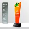 Trofeo de Estrella de Cinco Puntas Colorido de Cristal Premio de Competencia Reunión Anual de la Empresa Empleado Destacado Medalla de Hoja Recuerdo Creativo