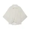 Comercio Exterior Transfronterizo 2026 Nuevo Verano Estilo Europeo y Americano Cuello Camisero Manga Tres Cuartos Camisa a Cuadros Top 4786250