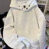 Sudadera con capucha de bordado digital estilo americano de peso pesado para hombre y mujer, marca de moda otoño e invierno, suéter holgado para pareja con forro polar