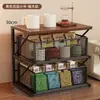 Prateleira de armazenamento de mesa para máquina de café, conjunto de chá, porta-copos, temperos de cozinha, lanches, prateleira de armazenamento multicamadas estilo gaveta para mesa de escritório