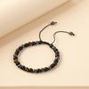 Pulsera de Piedras Naturales para Joyería Ojo de Tigre Pulsera Tejida a Mano Pulsera Elástica de Hematita Retro Artístico