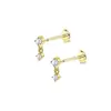 Conjunto de 9 Peças de Haste de Inserção de Aço Inoxidável Brinco de Lábio 6/7/8mm Haste Brinco de Zircônia Piercing de Língua Joias em Estoque