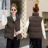 Colete de Gola Alta para o Inverno 2026 Novo Estilo Versátil Moda Feminina Colete de Algodão Estilo Coreano Jaqueta Feminina Simples e Elegante