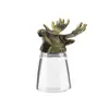 Copo Criativo de Novo Estilo para Bebidas Alcoólicas com Design de Cabeça de Animal, Copo Pequeno, 0,05kg Copos de 50ml, Garrafa de Whisky, Estojo de Couro