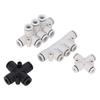 Tubo de ar pneumático reto conector rápido de cinco vias PK branco conector rápido de quatro vias PZA4/6/8/10/12 oito vias