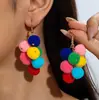 Pendientes de Lana Trenzada Rojo Cereza Transfronterizos de Amazon, Frescos, Dulces y Lindos, Pendientes de Fruta con Simulación de Agua para Mujer