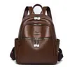Mochila de Cuero Suave de Alta Calidad para Mujer, Nueva, Simple, Versátil, Gran Capacidad, Mochila de Viaje, Bolsa para Mamá, Mochila Escolar Multiusos