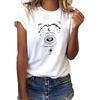 Desejo ebay comércio exterior camiseta feminina folgada de manga curta com gola redonda e estampa de pássaro branco