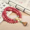 Artículo Popular de Tiktok Pulsera de Semilla de Bodhi Suave y Madura con Diseño de Loto de Doble Círculo para Hombres y Mujeres, Joyería al por Mayor