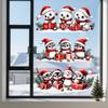 Pegatinas Navideñas Lindas de Reno Animal Tema Corazón Caliente Fiesta en Casa Decoración Festiva Película Transparente Electrostática