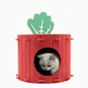 Ninho de gato em forma de cenoura para atacado transfronteiriço, ninho de gato de feltro, adequado para todas as estações, arranhador de gato durável, ninho para animais de estimação integrado para brincar e dormir