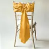 Tela para respaldo de silla de satén de imitación al por mayor de fábrica, cinta de satén específica para hotel, lazo de banderola floral para respaldo de silla de banquete de bodas